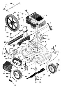 Mower Housing Assembly Diagram and Parts List for 20507X199B 1997 Briggs and Stratton Lawn Mower